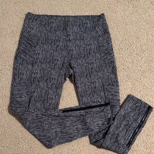 Athleta Black and White Textured Leggings large